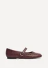 Linzi Routine Burgundy Woven Effect Ballet Flats - Size 5 Image 2