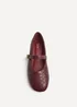 Linzi Routine Burgundy Woven Effect Ballet Flats - Size 5 Image 4
