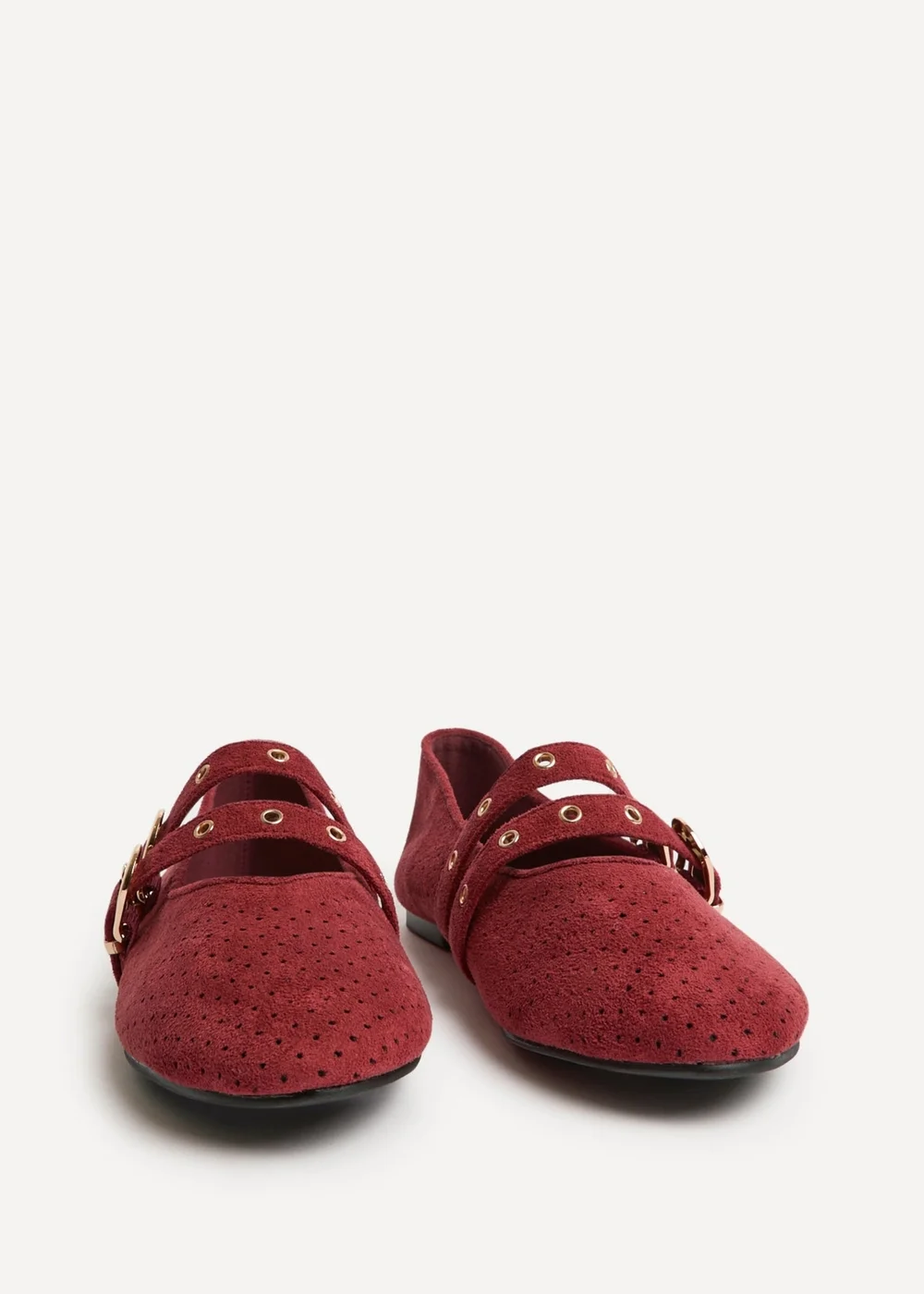 Linzi Rogue Red Ballet Flats With Eyelet Detail - Size 7 Image 3