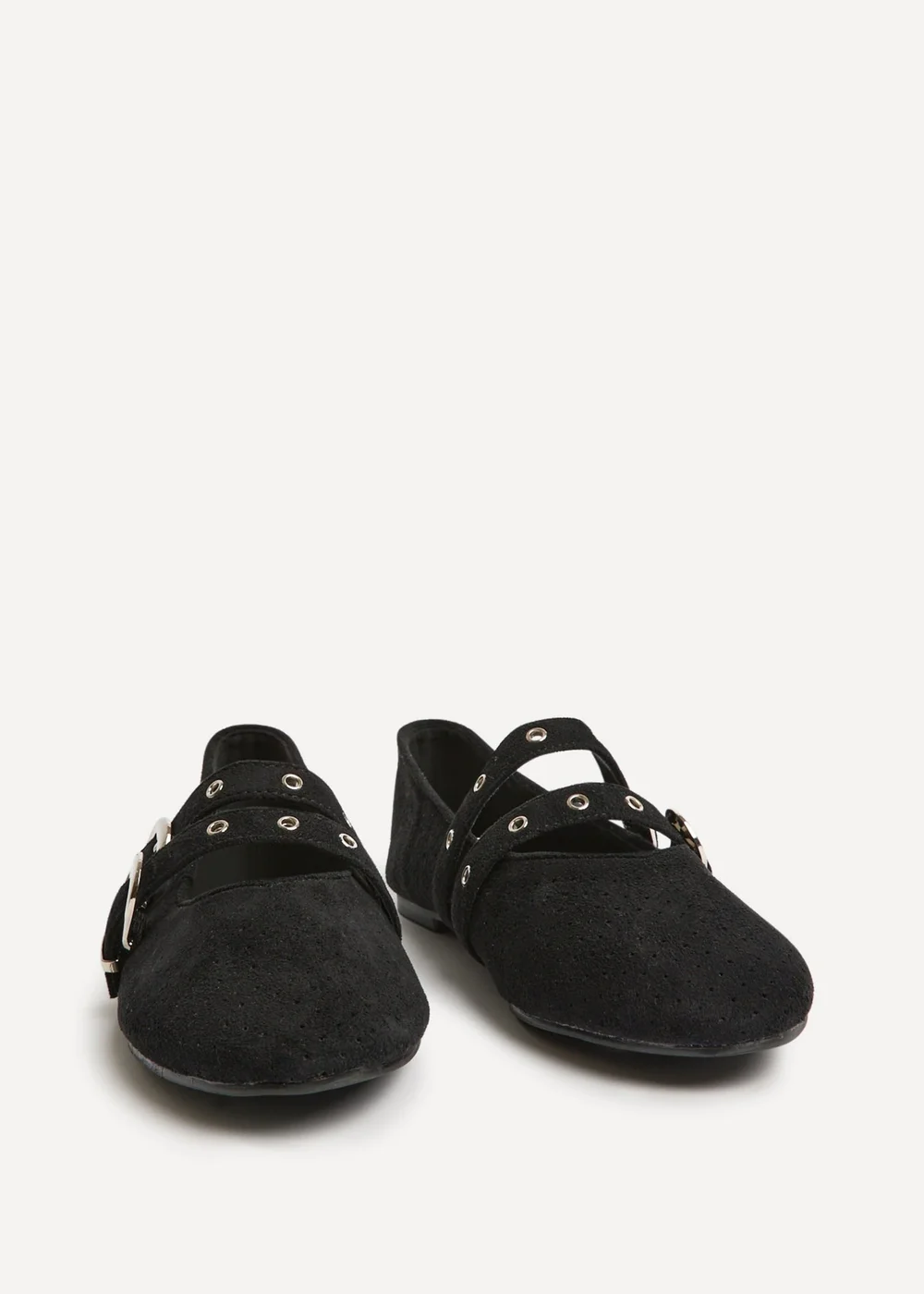 Linzi Rogue Black Ballet Flats With Eyelet Detail - 4 Image 3