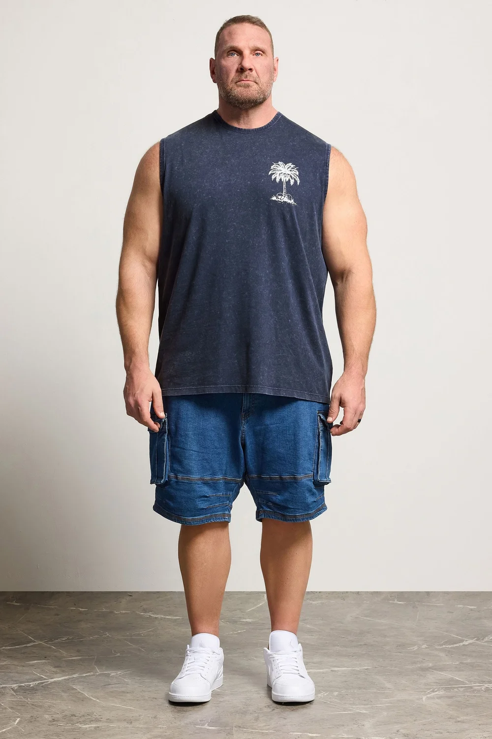 BadRhino Navy Blue Acid Wash Graphic Vest - 3XL Image 2