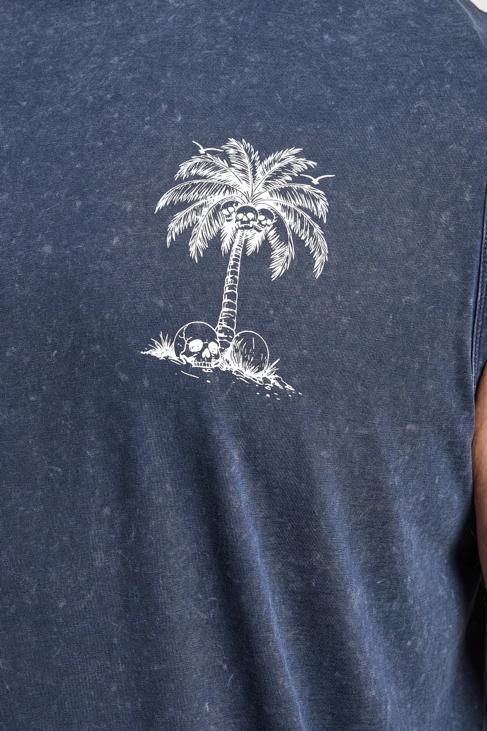 BadRhino Navy Blue Acid Wash Graphic Vest - 3XL Image 5