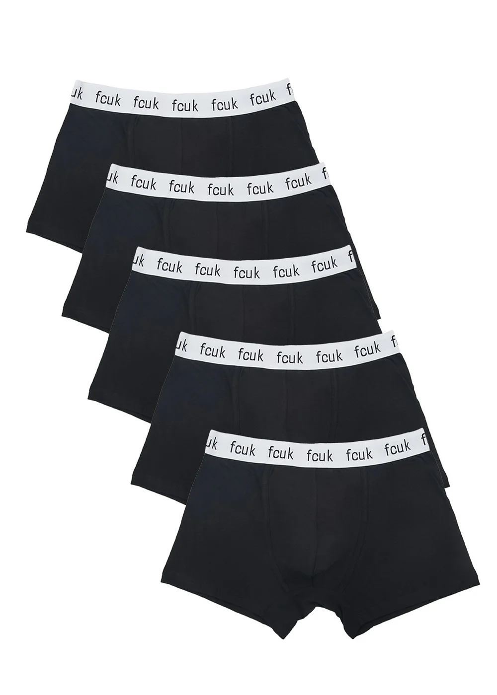 French Connection White 5 Pack FCUK Cotton Stretch Boxers - L Image 1