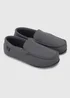 Totes Isotoner Grey Ribbed Moccasin Slippers - 9 Image 2