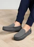Totes Isotoner Grey Ribbed Moccasin Slippers - 9 Image 1