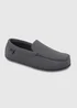 Totes Isotoner Grey Ribbed Moccasin Slippers - 9 Image 3