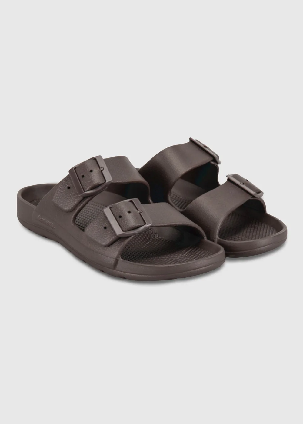 Totes Solbounce Brown Adjustable Double Buckle Sliders - 12 Image 2