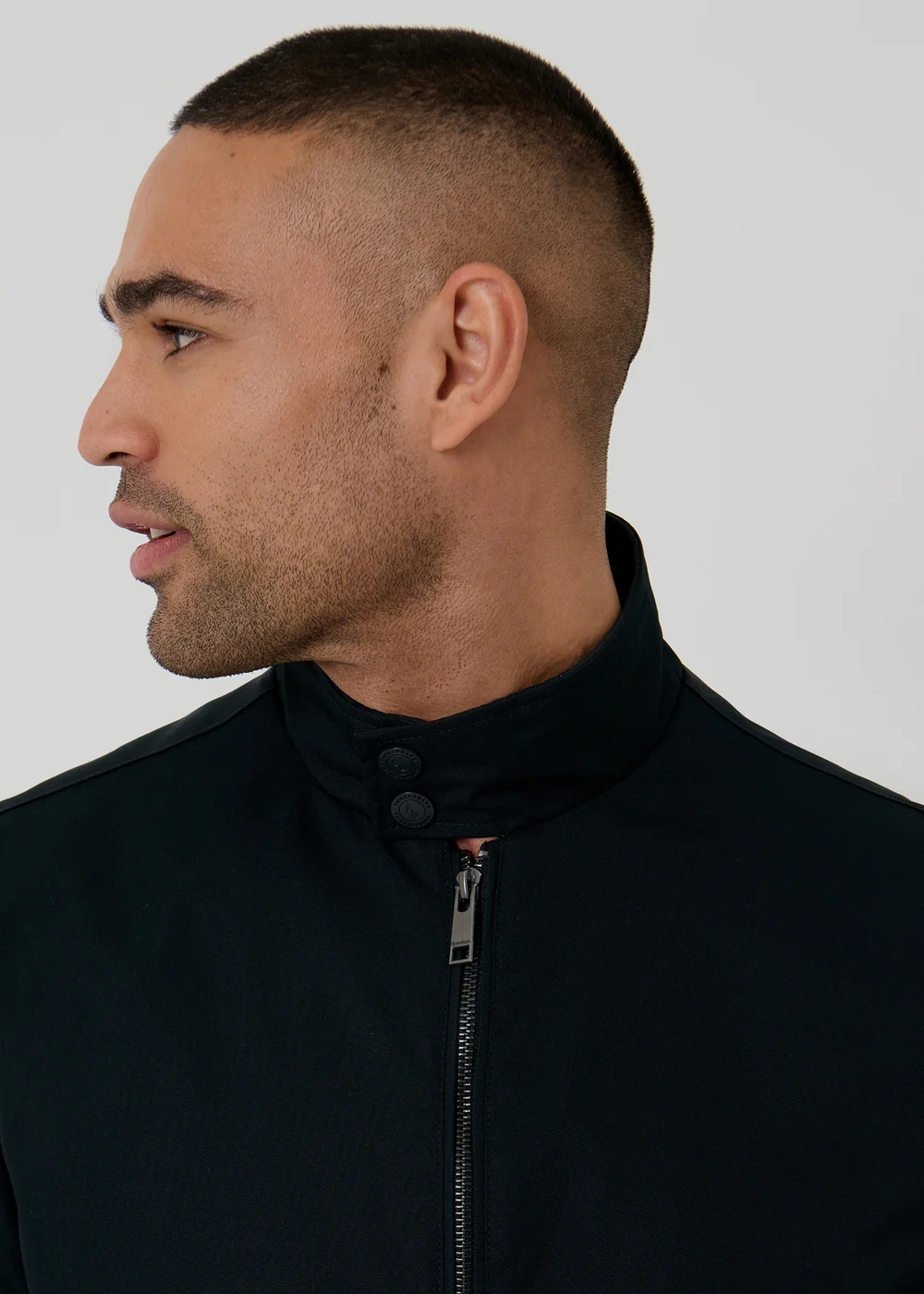 Threadbare Navy Showerproof Zip Up Harrington Jacket - S Image 4