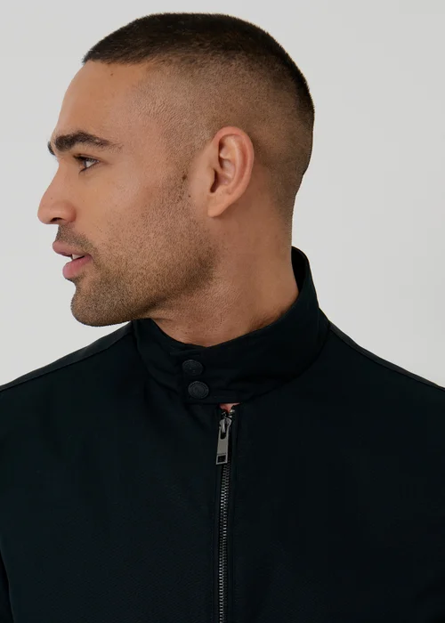 Threadbare Navy Showerproof Zip Up Harrington Jacket - S Image 4