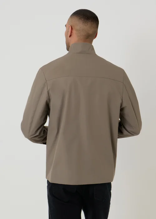 Threadbare Taupe Showerproof Zip Up Harrington Jacket - S Image 2