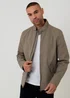 Threadbare Taupe Showerproof Zip Up Harrington Jacket - S Image 1