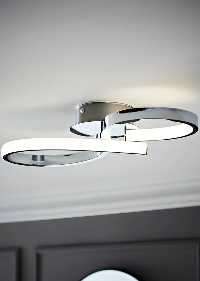 ValueLights Infinity Polished Silver Flush Light Integrated LED