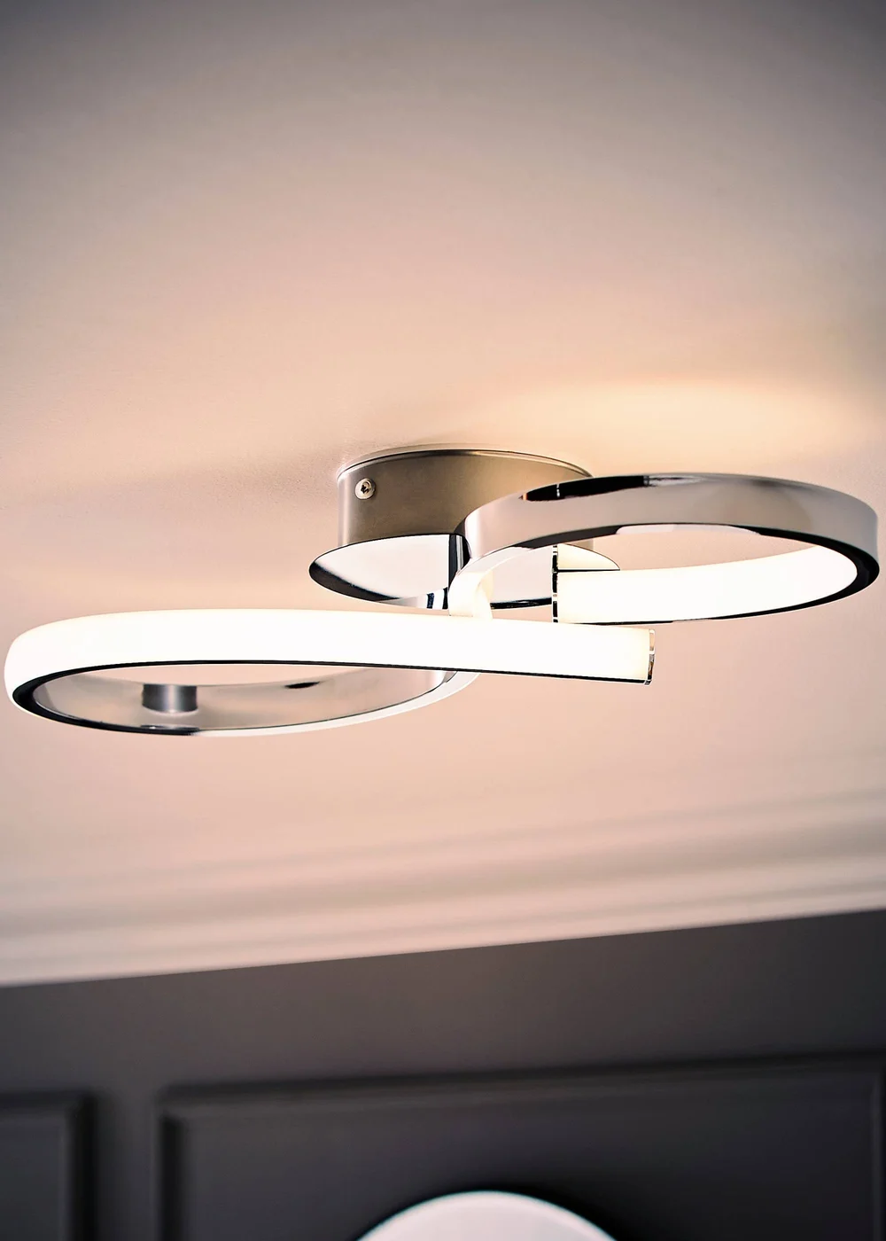 ValueLights Infinity Polished Silver Flush Light Integrated LED - One Size Image 2