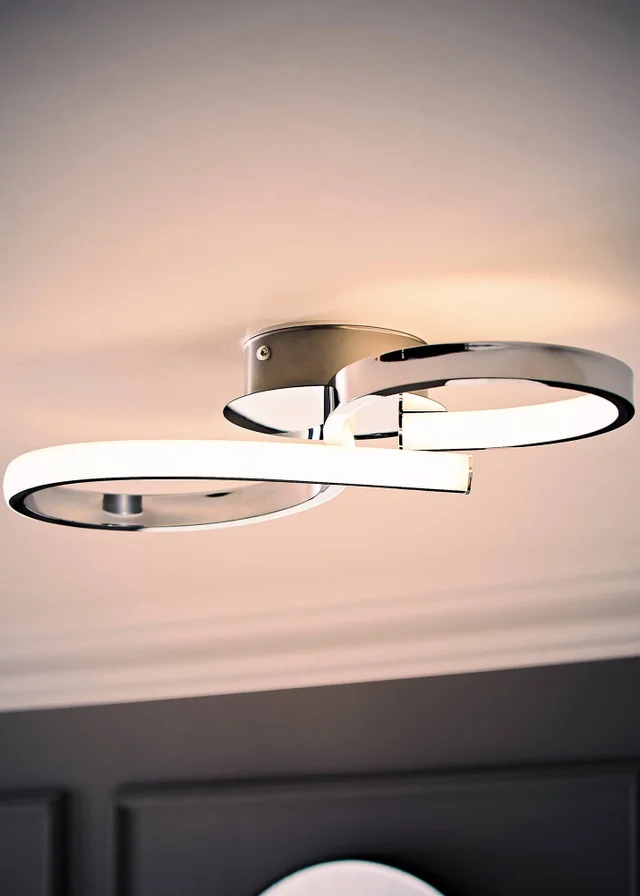 ValueLights Infinity Polished Silver Flush Light Integrated LED