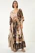 Roman Tan Boho Border Print Maxi Dress - 12 Image 2
