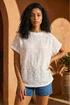 Roman Ivory Textured Stretch Boxy T-Shirt - 20 Image 1