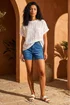 Roman Ivory Textured Stretch Boxy T-Shirt - 20 Image 2