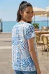 Roman Blue Abstract Print V-Neck Tunic Top - 14 Image 3