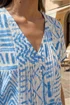 Roman Blue Abstract Print V-Neck Tunic Top - 14 Image 4