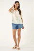 Roman White Botanical Embroidery Keyhole Top - 14 Image 2