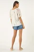 Roman White Botanical Embroidery Keyhole Top - 14 Image 3