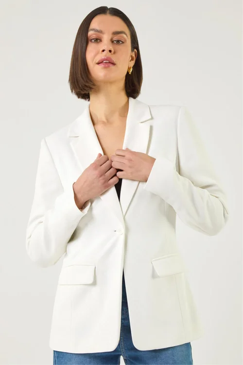 Roman Ivory Smart Longline Blazer - 20 Image 4