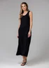French Connection Black Sleeveless Scoop Neck Flowy Maxi Dress - 10 Image 2