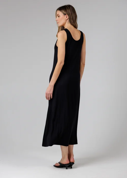French Connection Black Sleeveless Scoop Neck Flowy Maxi Dress - 10 Image 1