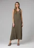French Connection Khaki Sleeveless Scoop Neck Flowy Maxi Dress - 16 Image 4