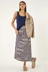 Roman Navy Abstract Print Midi Skirt - 18 Image 2