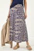 Roman Navy Abstract Print Midi Skirt - 18 Image 1