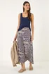 Roman Navy Abstract Print Midi Skirt - 18 Image 4
