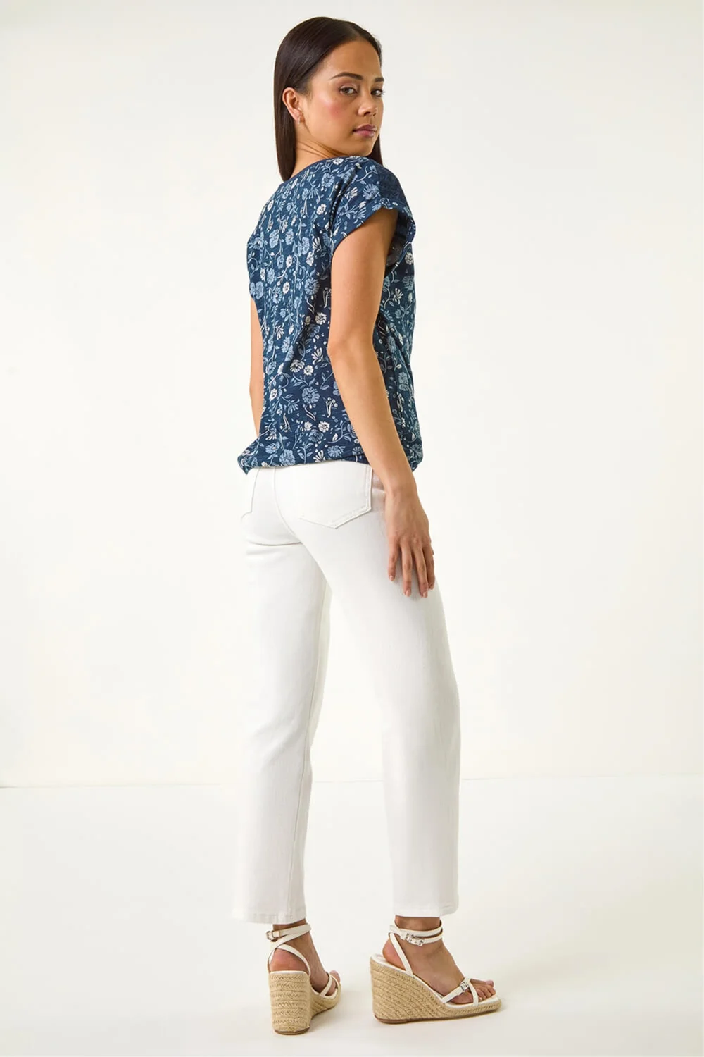 Roman Navy Petite Floral Embroidered Top - 18 Image 3