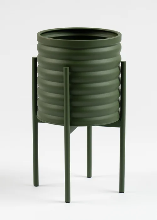 Scottish Everlastings Green Ribbed Planter - One Size Image 1