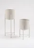 Scottish Everlastings Set of 2 Light Beige Planters - One Size Image 1