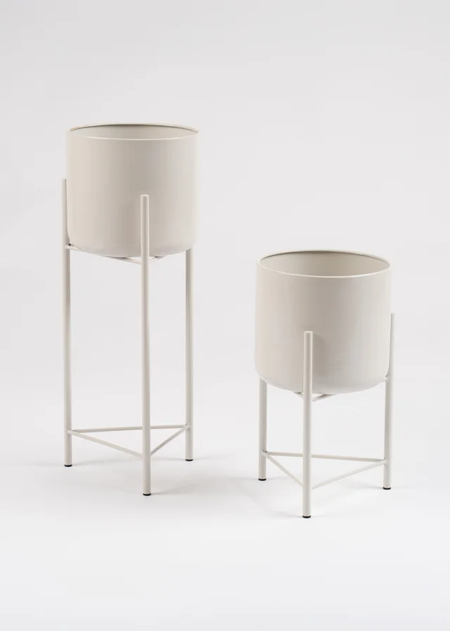 Scottish Everlastings Set of 2 Light Beige Planters