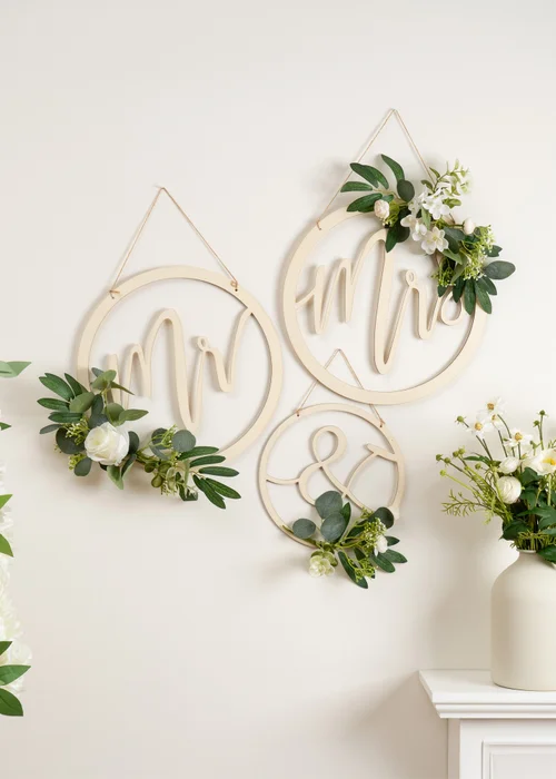 Scottish Everlastings Set 3 Beige Mr & Mrs Hoops - One Size Image 3