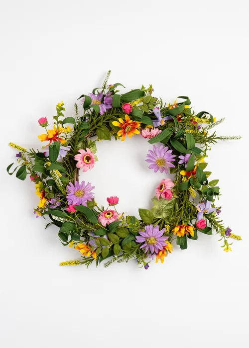 Scottish Everlastings Mixed Purple Brights Wreath (46cm) - One Size Image 1