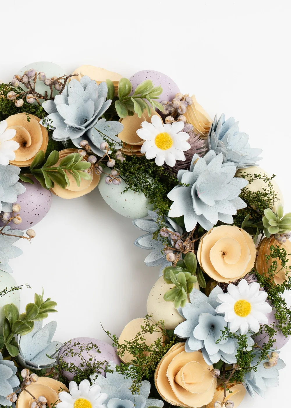 Scottish Everlastings Blue/Lilac Wood Shave Wreath (33cm) - One Size Image 2