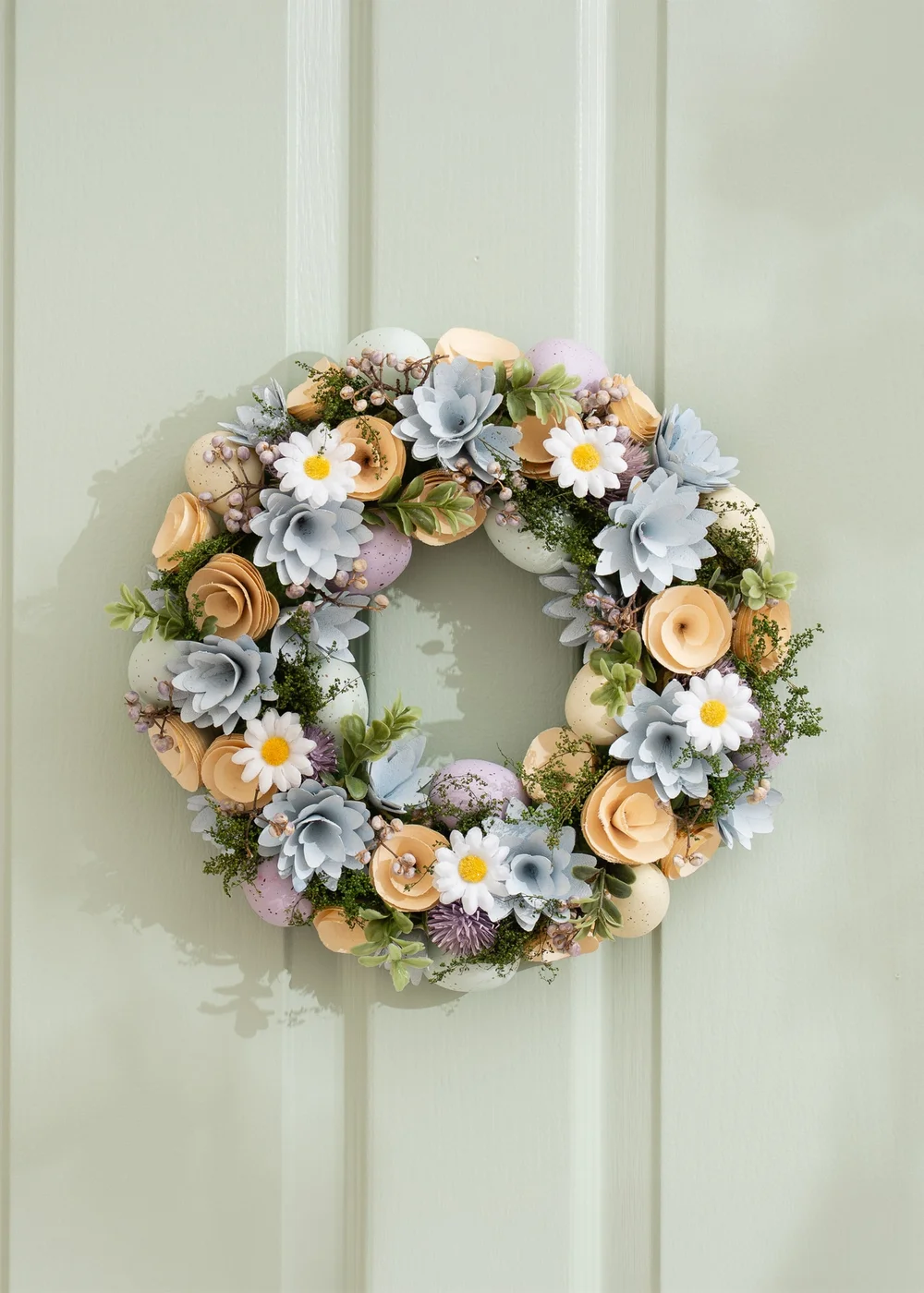 Scottish Everlastings Blue/Lilac Wood Shave Wreath (33cm) - One Size Image 3