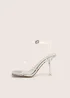 Public Desire Bree Silver Perspex Barley There Square Toe Stiletto Heels - 4 Image 1