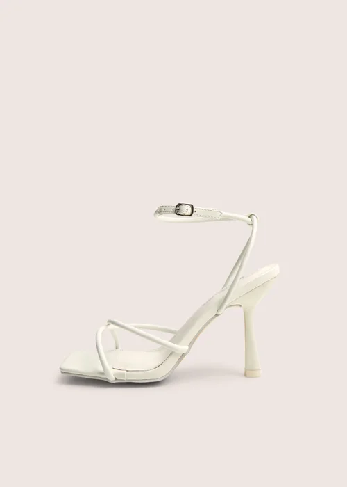 Public Desire Bree White Patent Barely There Square Toe Mid Stiletto Heels - 8 Image 2