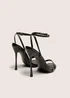Public Desire Soho Black Croc Barely There Strappy Stiletto Heels - 8 Image 3