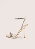 Public Desire Soho Silver Metallic Barely There Strappy Stiletto Heels - 9 Image 2