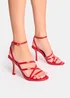 Public Desire Free Spirit Red Strappy Round Toe Mid Heels - 8 Image 1