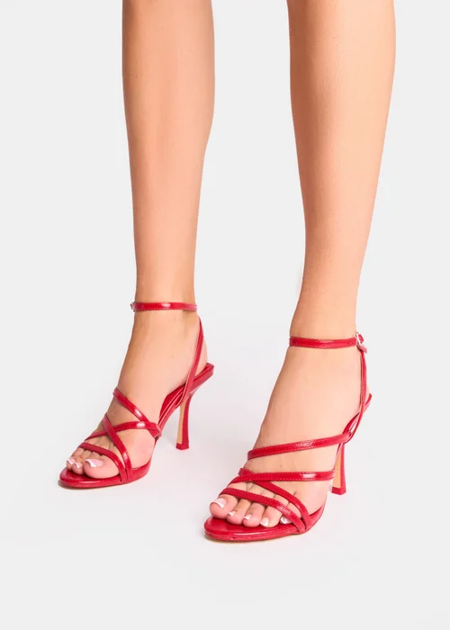 Public Desire Free Spirit Red Strappy Round Toe Mid Heels - 8 Image 4