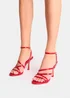 Public Desire Free Spirit Red Strappy Round Toe Mid Heels - 8 Image 4