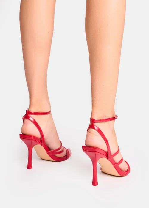 Public Desire Free Spirit Red Strappy Round Toe Mid Heels - 8 Image 3