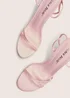Public Desire Samba Pink Satin Strappy Barely There Stiletto High Heels - Size 7 Image 4