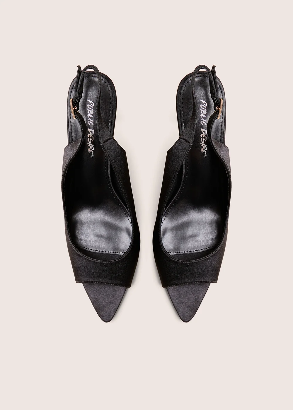 Public Desire Reigns Black Peep Toe Court Heels - Size 6 Image 2